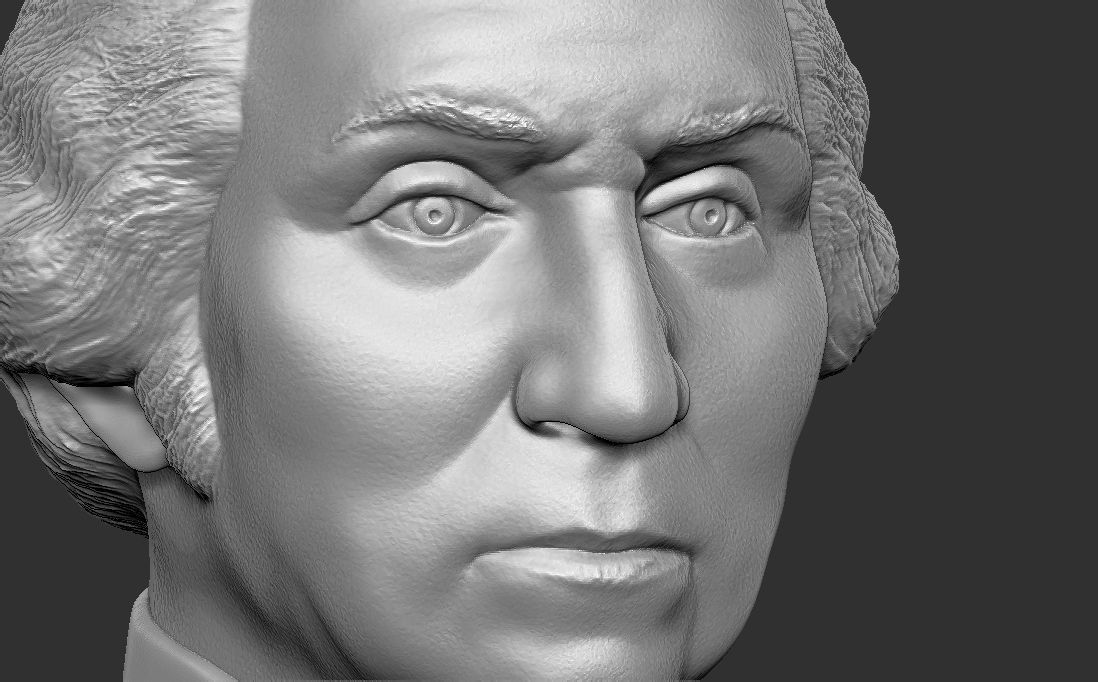 George Washington bust 3D printing ready stl obj formats 3D print model_17