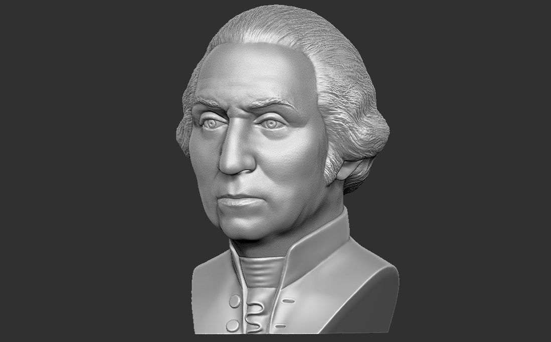 George Washington bust 3D printing ready stl obj formats 3D print model_7
