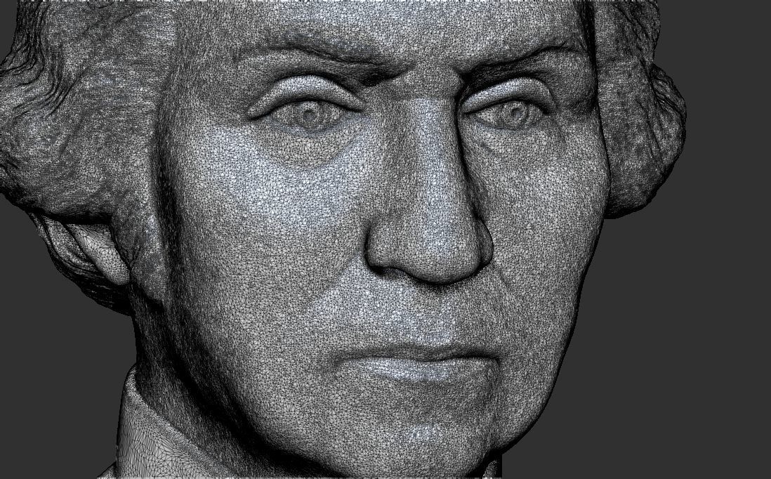 George Washington bust 3D printing ready stl obj formats 3D print model_31