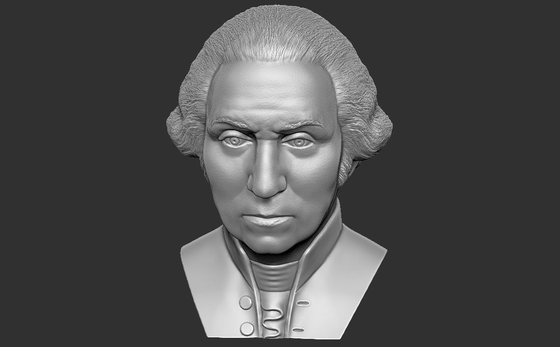George Washington bust 3D printing ready stl obj formats 3D print model_23