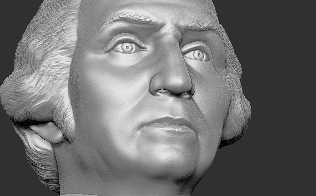 George Washington bust 3D printing ready stl obj formats 3D print model_21