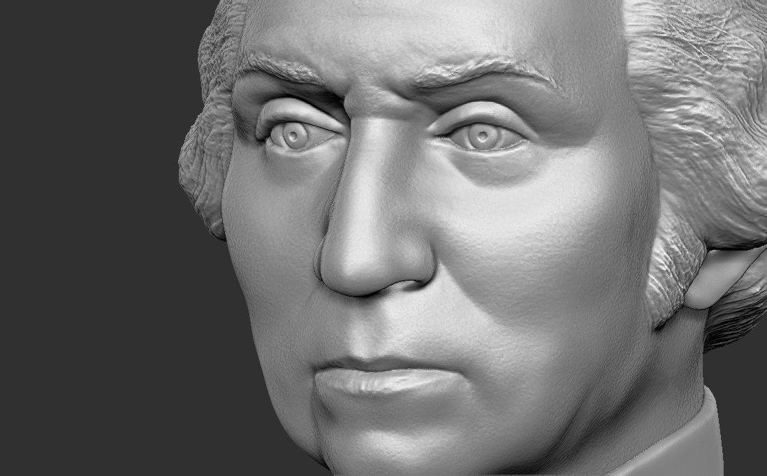George Washington bust 3D printing ready stl obj formats 3D print model_18