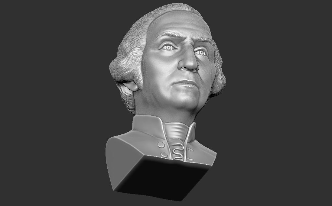 George Washington bust 3D printing ready stl obj formats 3D print model_25