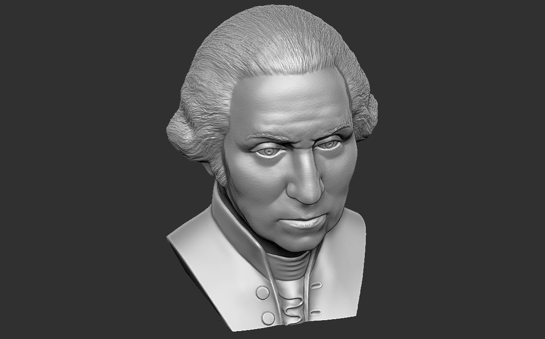George Washington bust 3D printing ready stl obj formats 3D print model_22