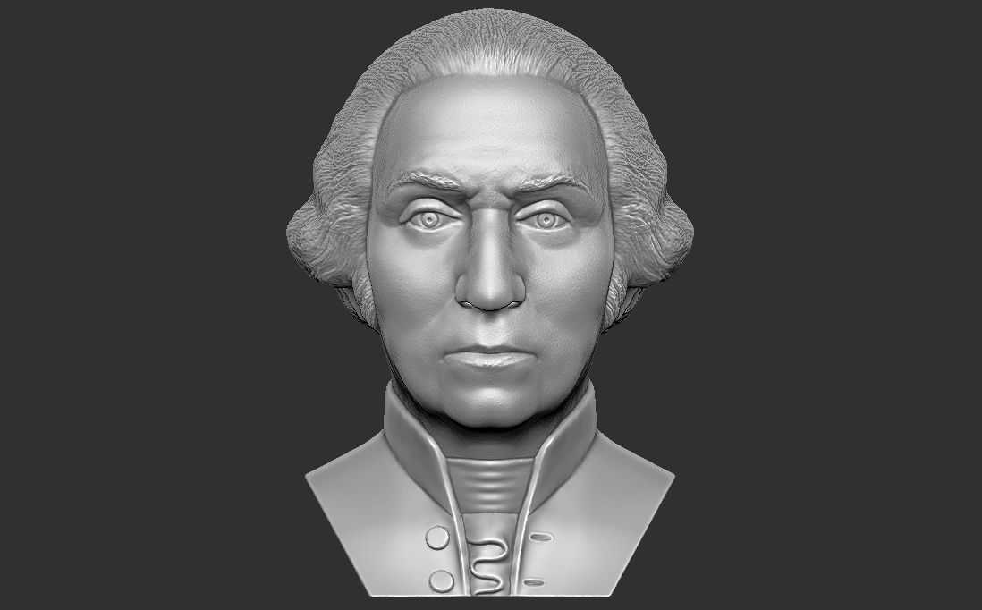 George Washington bust 3D printing ready stl obj formats 3D print model_5