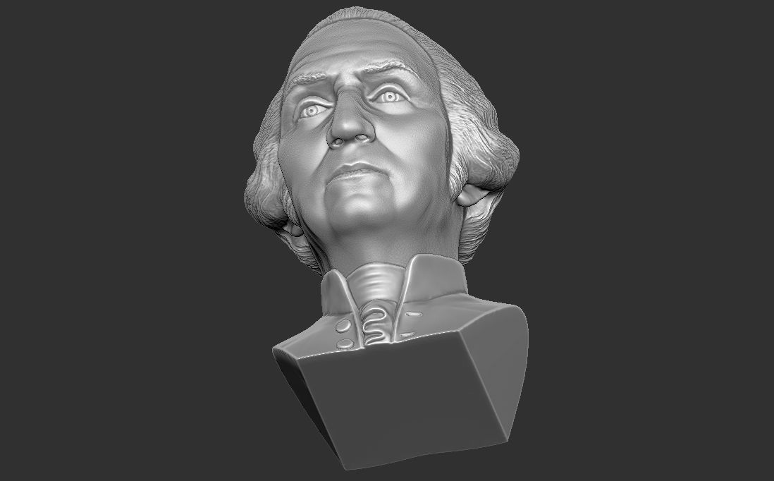 George Washington bust 3D printing ready stl obj formats 3D print model_26