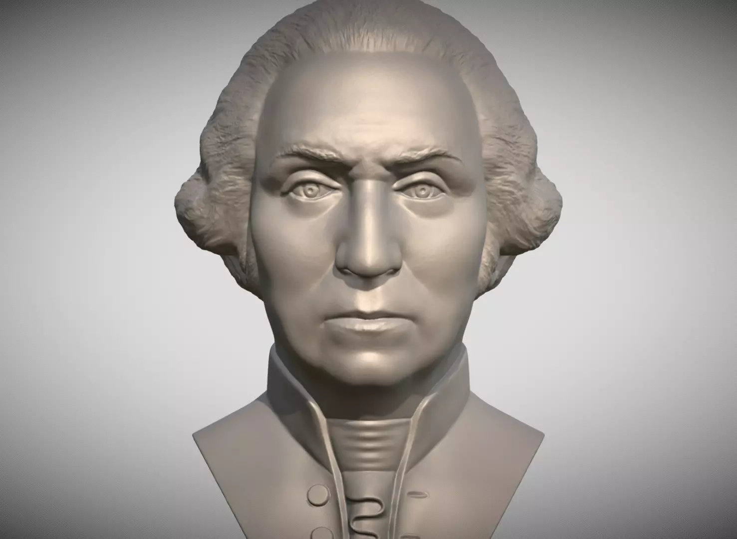 George Washington bust 3D printing ready stl obj formats 3D print model_0