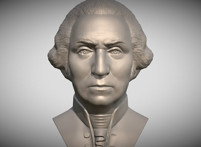George Washington bust 3D printing ready stl obj formats 3D print model