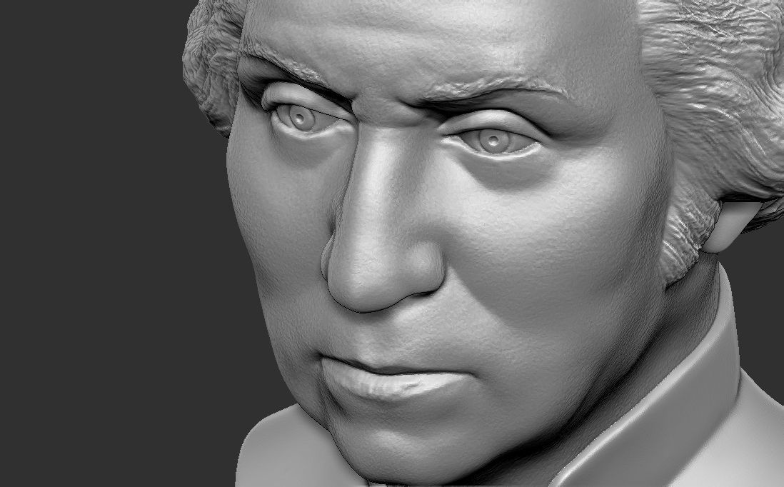 George Washington bust 3D printing ready stl obj formats 3D print model_19
