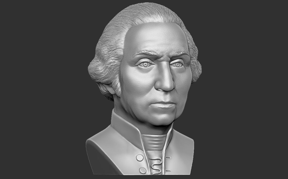 George Washington bust 3D printing ready stl obj formats 3D print model_15