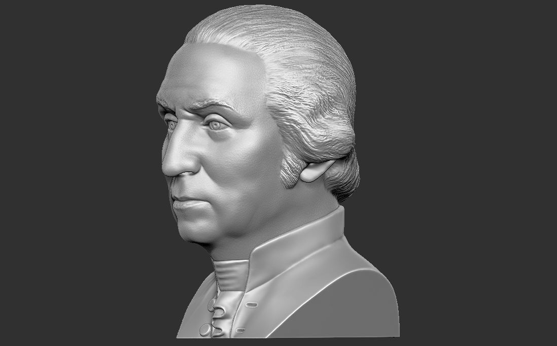 George Washington bust 3D printing ready stl obj formats 3D print model_8