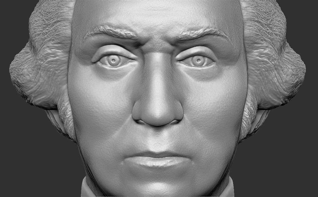 George Washington bust 3D printing ready stl obj formats 3D print model_16