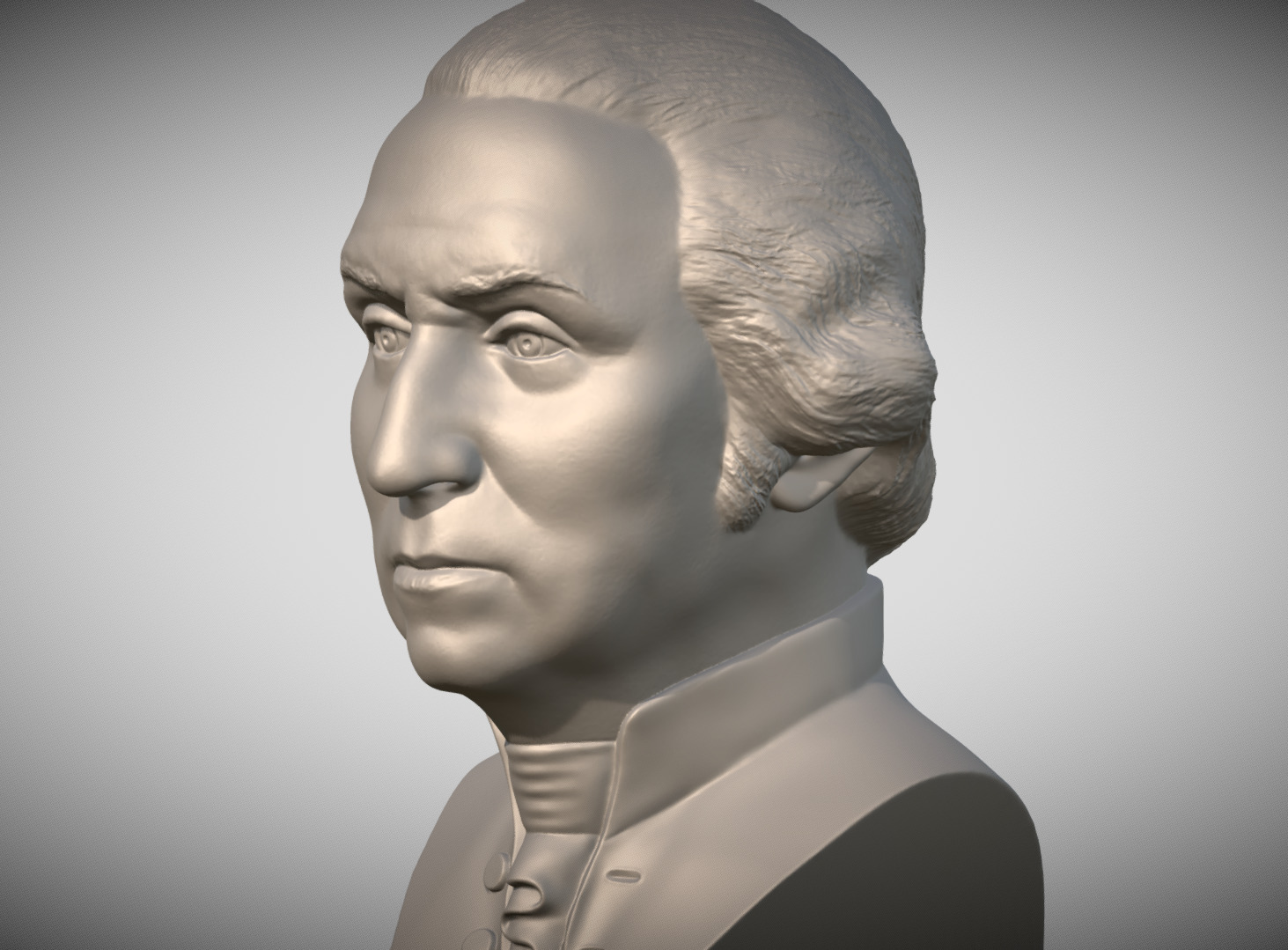 George Washington bust 3D printing ready stl obj formats 3D print model_3