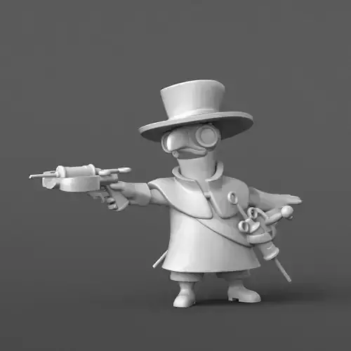 Battle Plague Doctor Figurine 3D print model