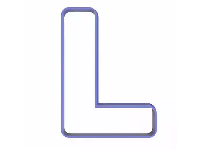 0212 Alphabet 01 L cookie cutter 3D print model