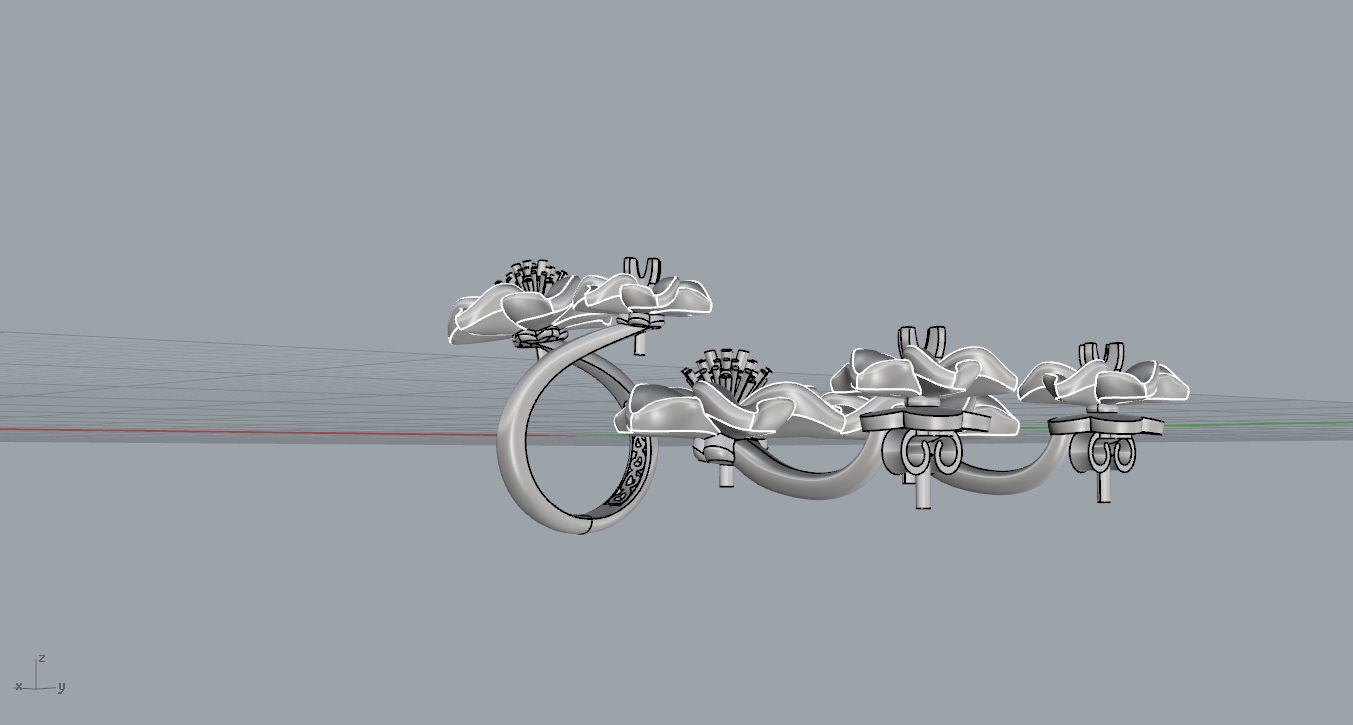 Ring and Earrings  3D print model_17