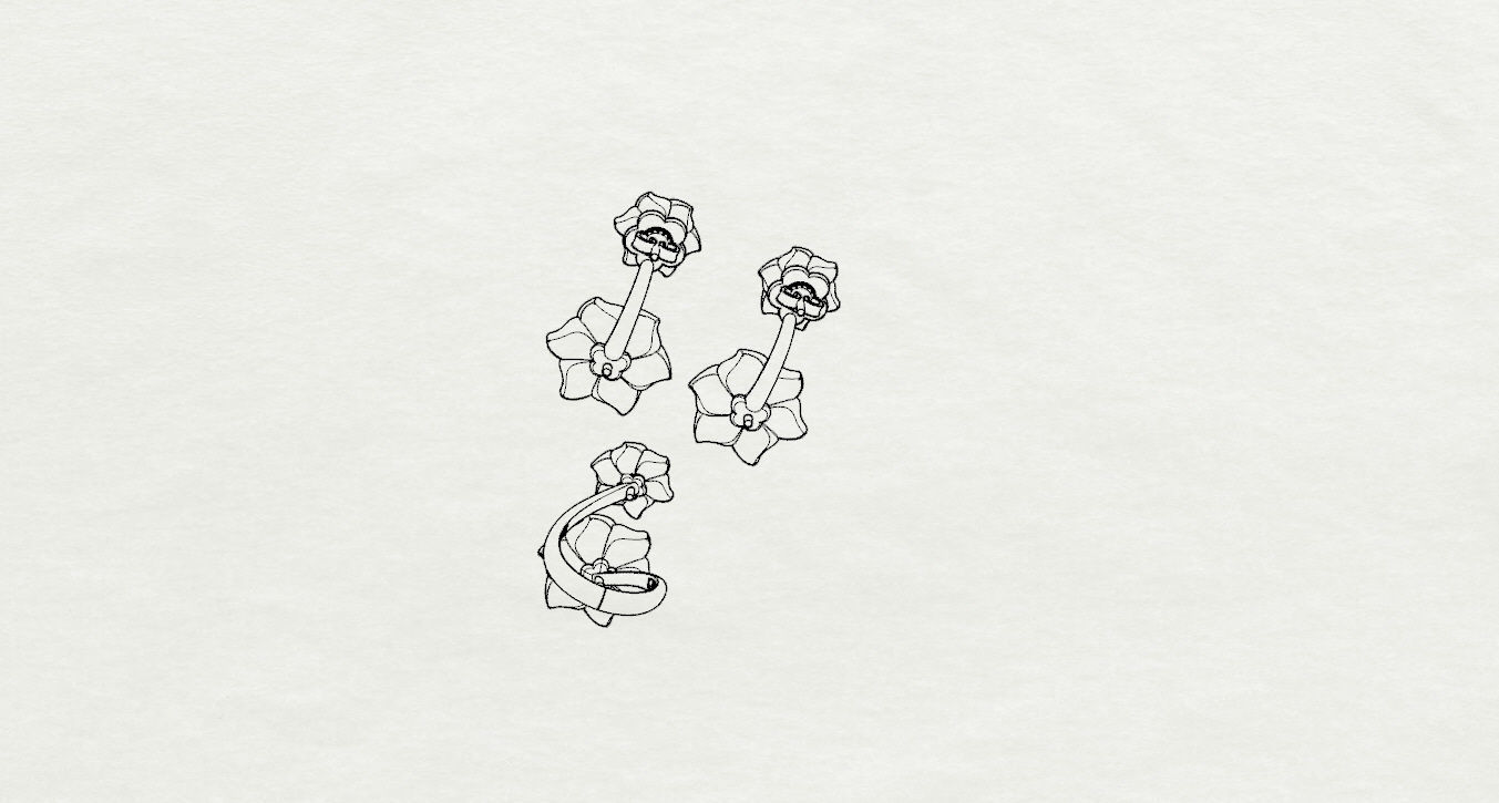 Ring and Earrings  3D print model_23