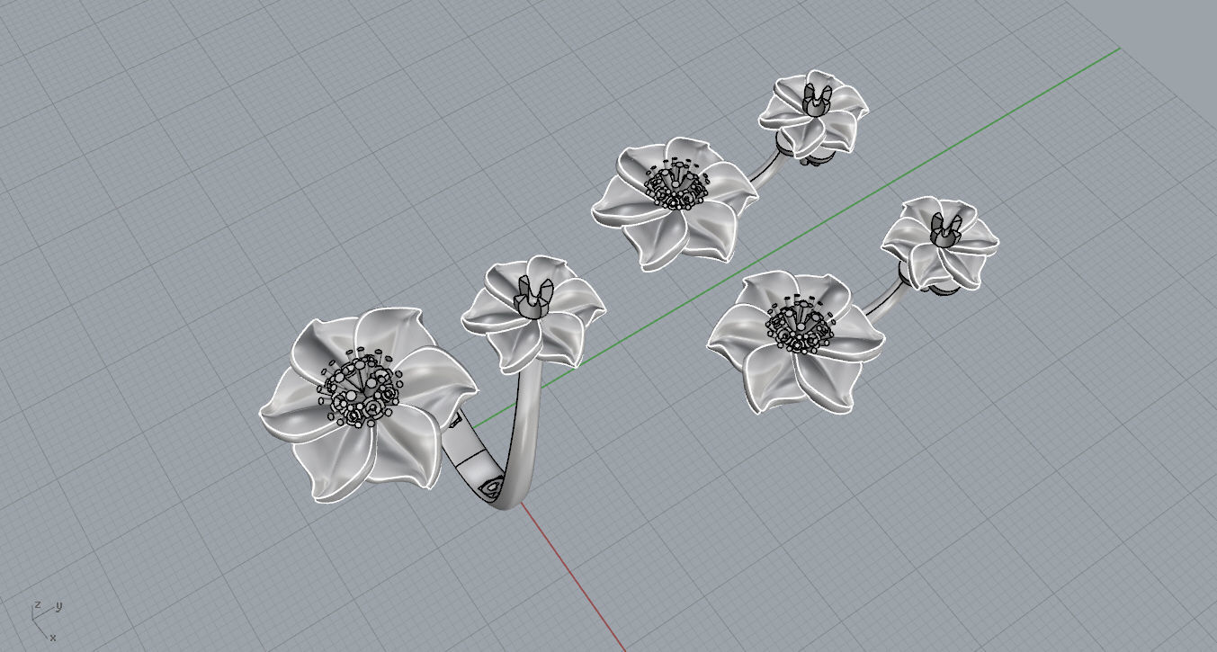 Ring and Earrings  3D print model_14