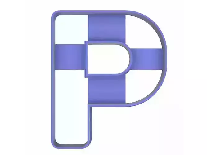 0216 Alphabet 01 P cookie cutter 3D print model