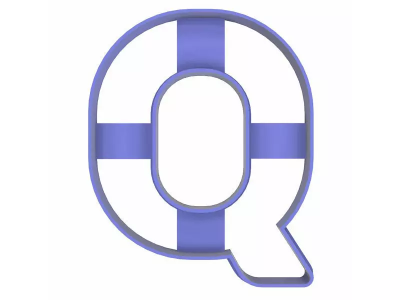 0217 Alphabet 01 Q cookie cutter  3D print model_0