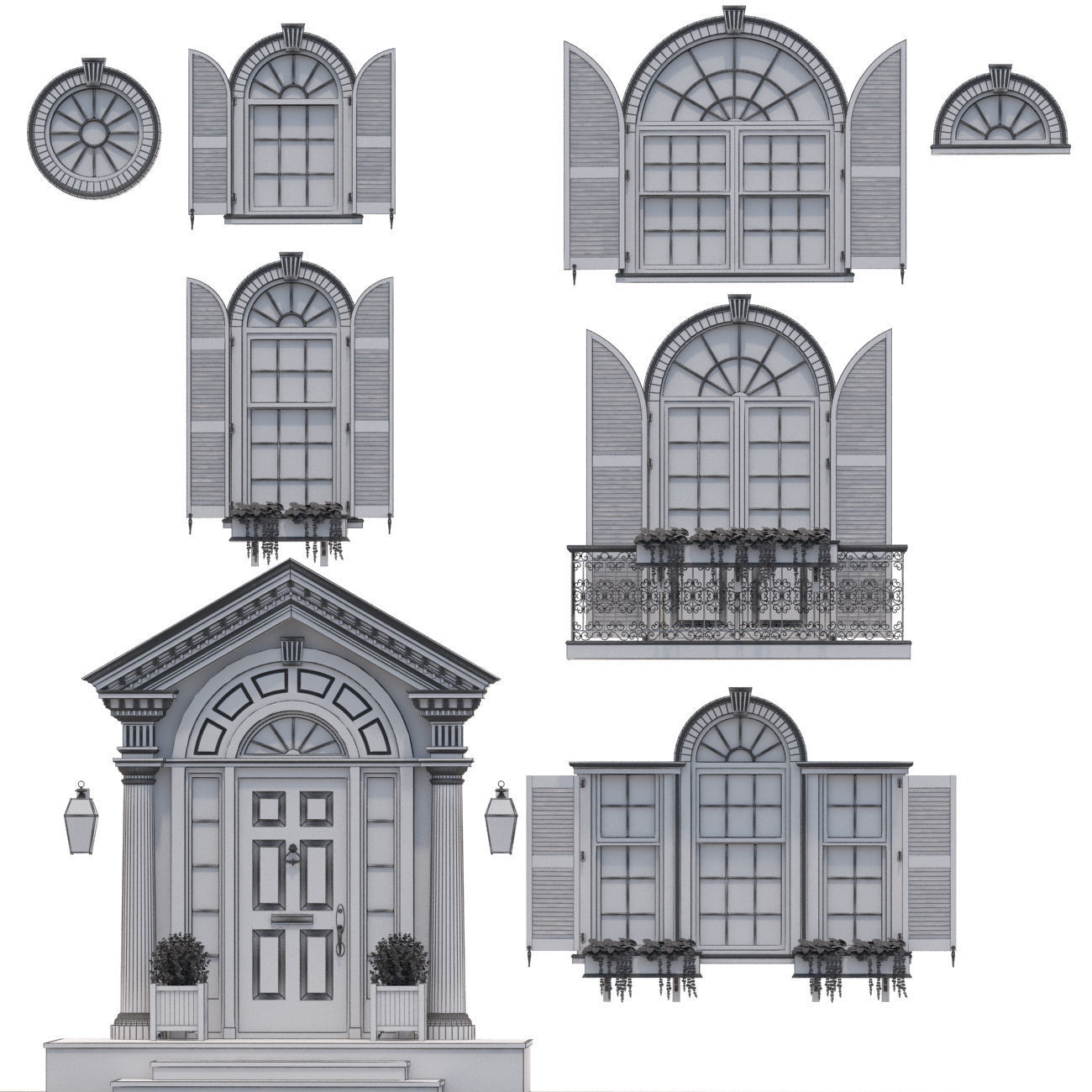 3D model Windows and doors in the style of modern classics 3 3D model_8