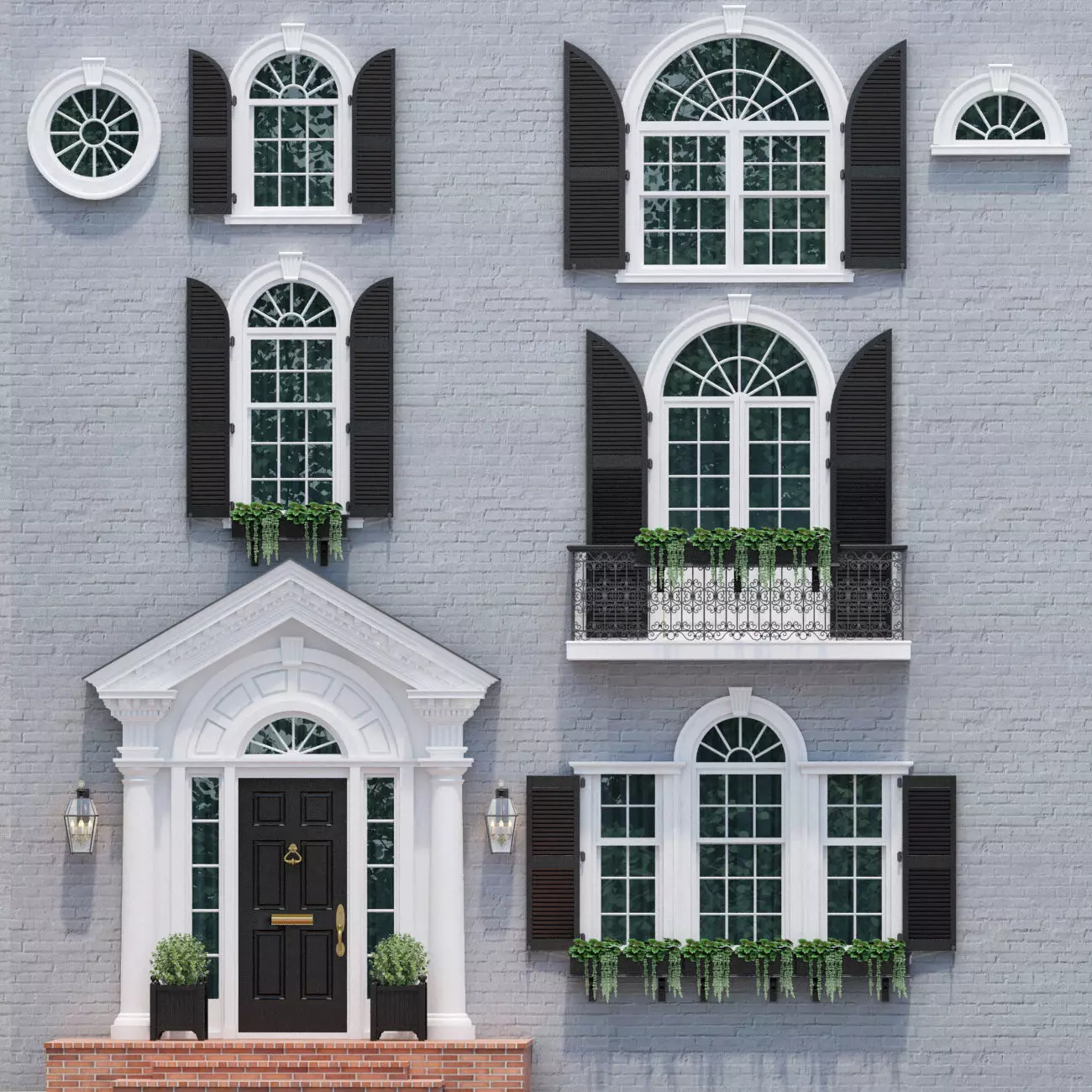 3D model Windows and doors in the style of modern classics 3 3D model_0