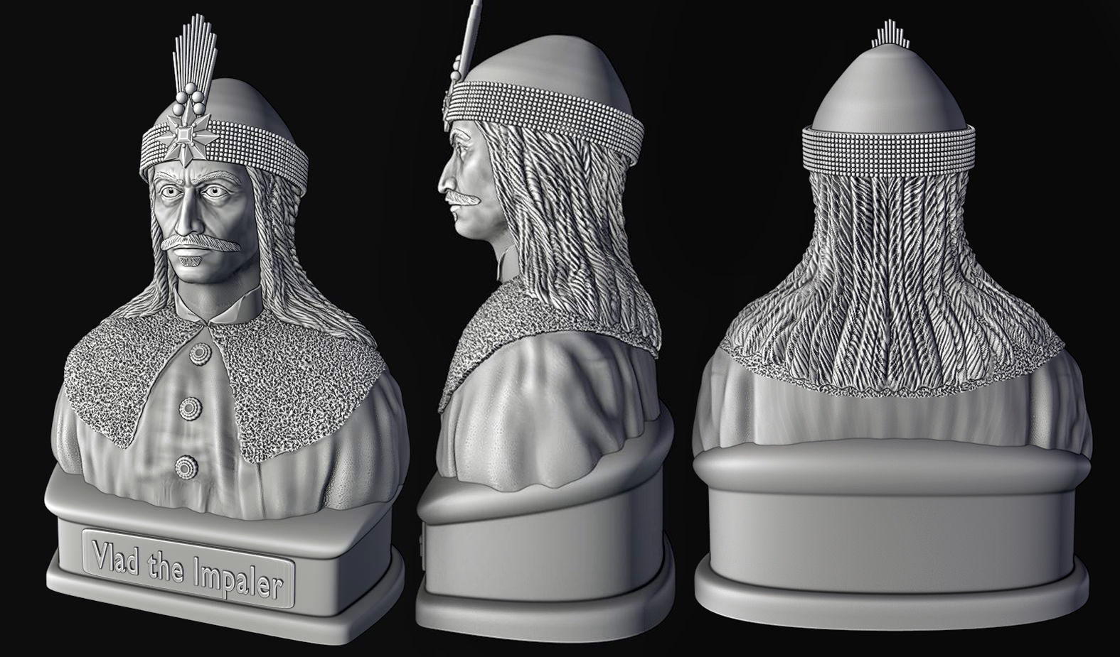 Bust of Vlad the Impaler - Vlad Tepes 3D model_5