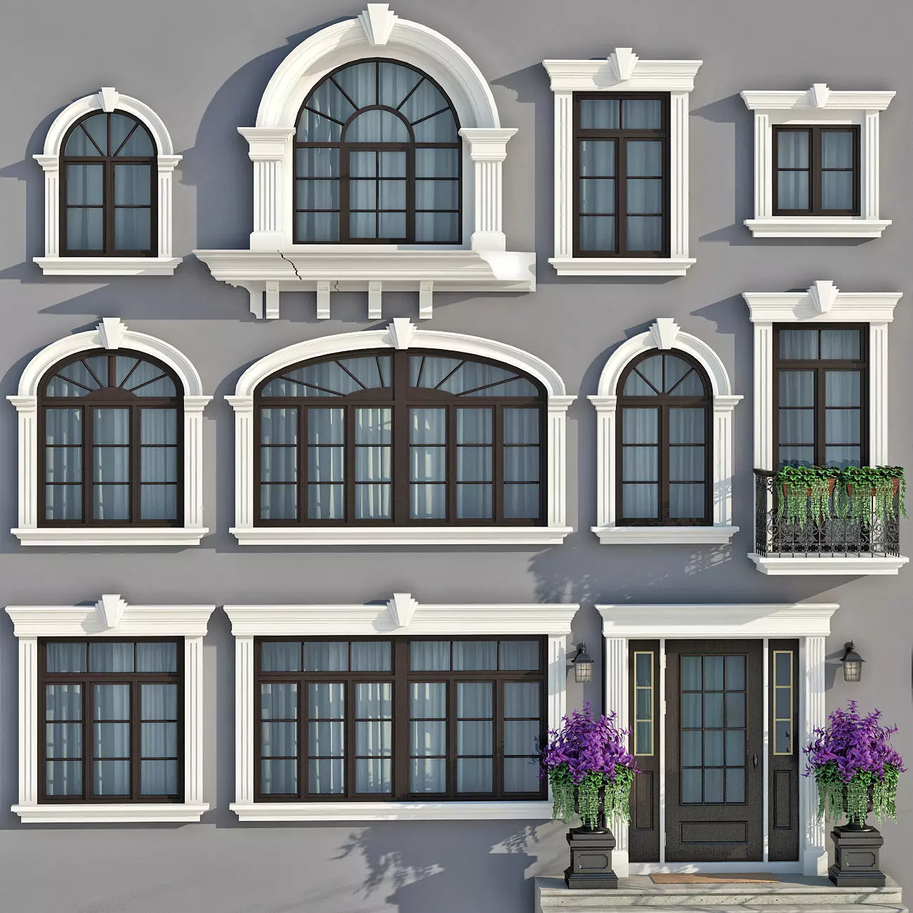 Windows and doors in the style of modern classics 2 3D model