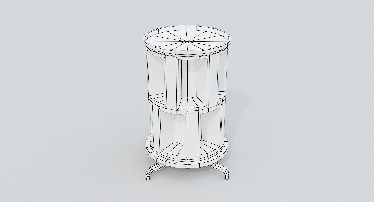 Wooden Bookshelf Low-poly 3D model_8