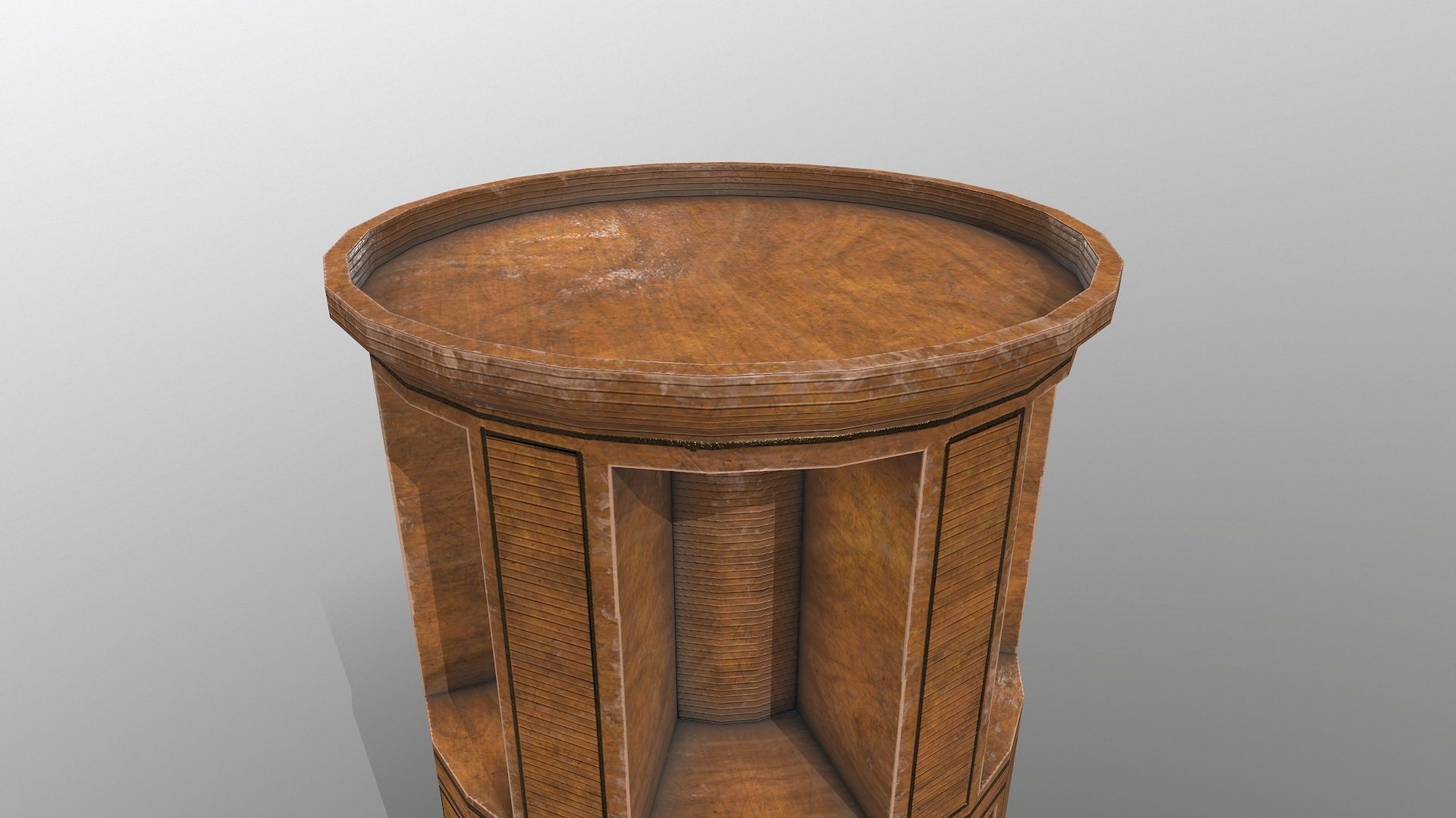 Wooden Bookshelf Low-poly 3D model_6