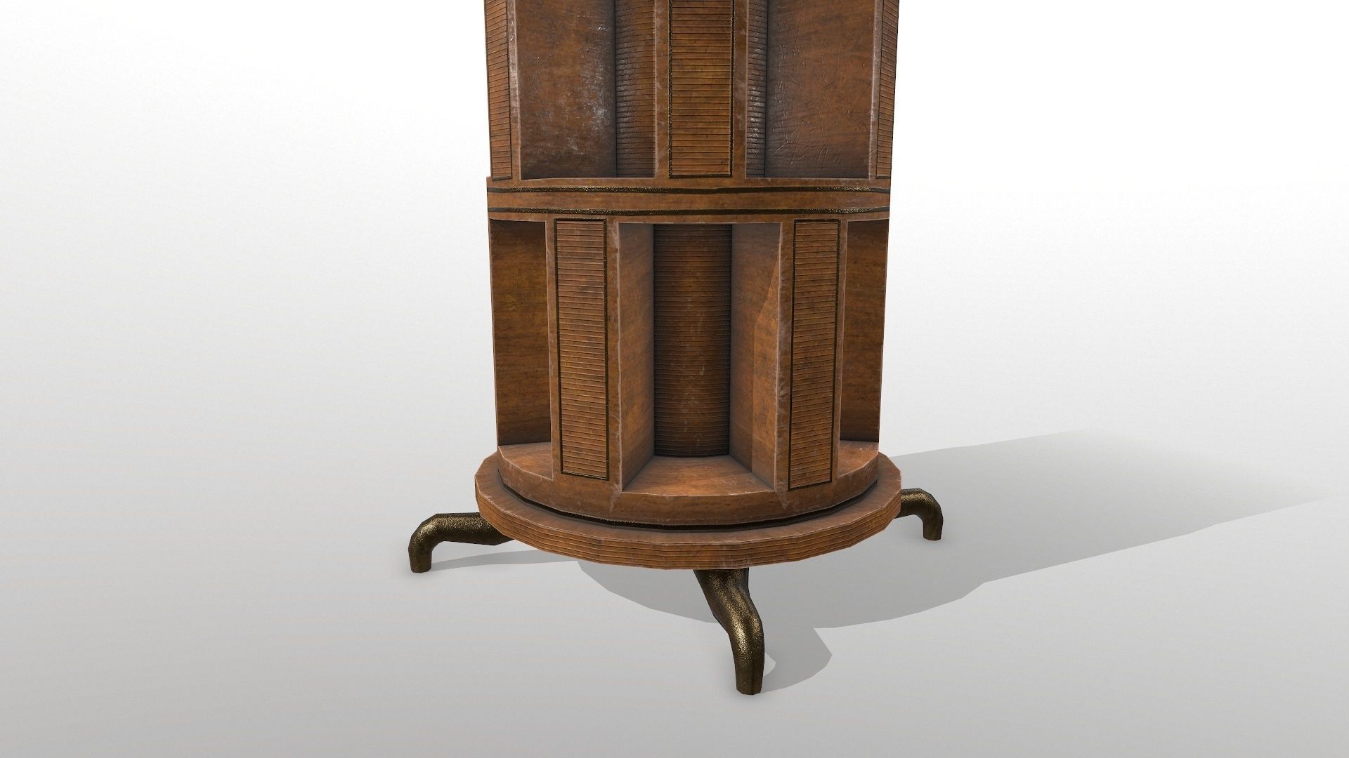 Wooden Bookshelf Low-poly 3D model_5