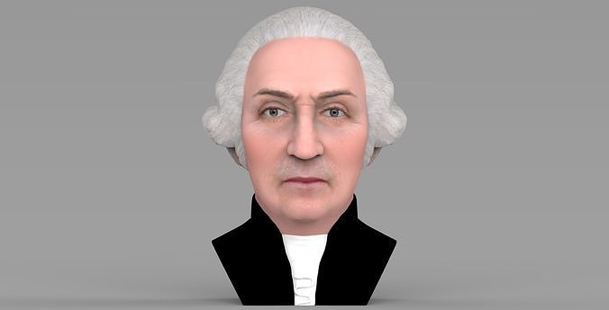George Washington bust ready for full color 3D printing 3D print model