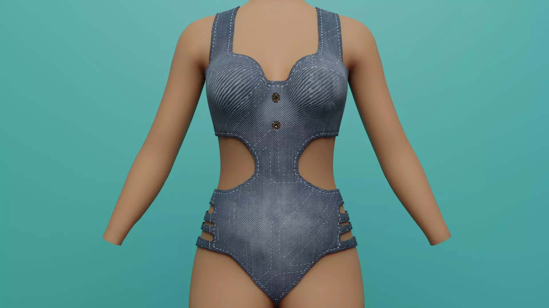 Swimming suit Jeans Low-poly 3D model_0