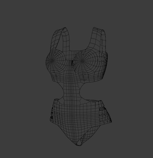 Swimming suit Jeans Low-poly 3D model_6