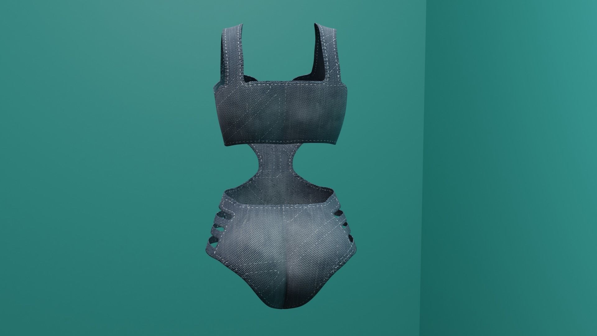 Swimming suit Jeans Low-poly 3D model_3