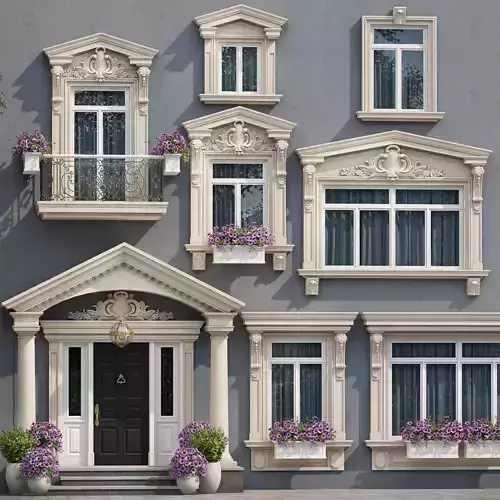 Windows and doors in the style of modern classics 5 3D model