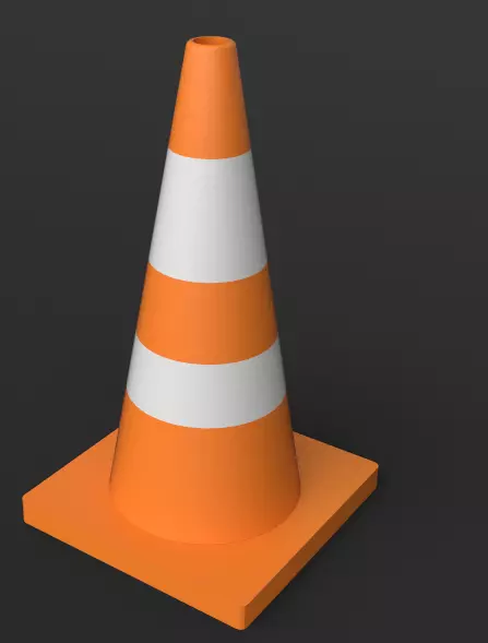 Orange Construction Cone Free 3D model_0