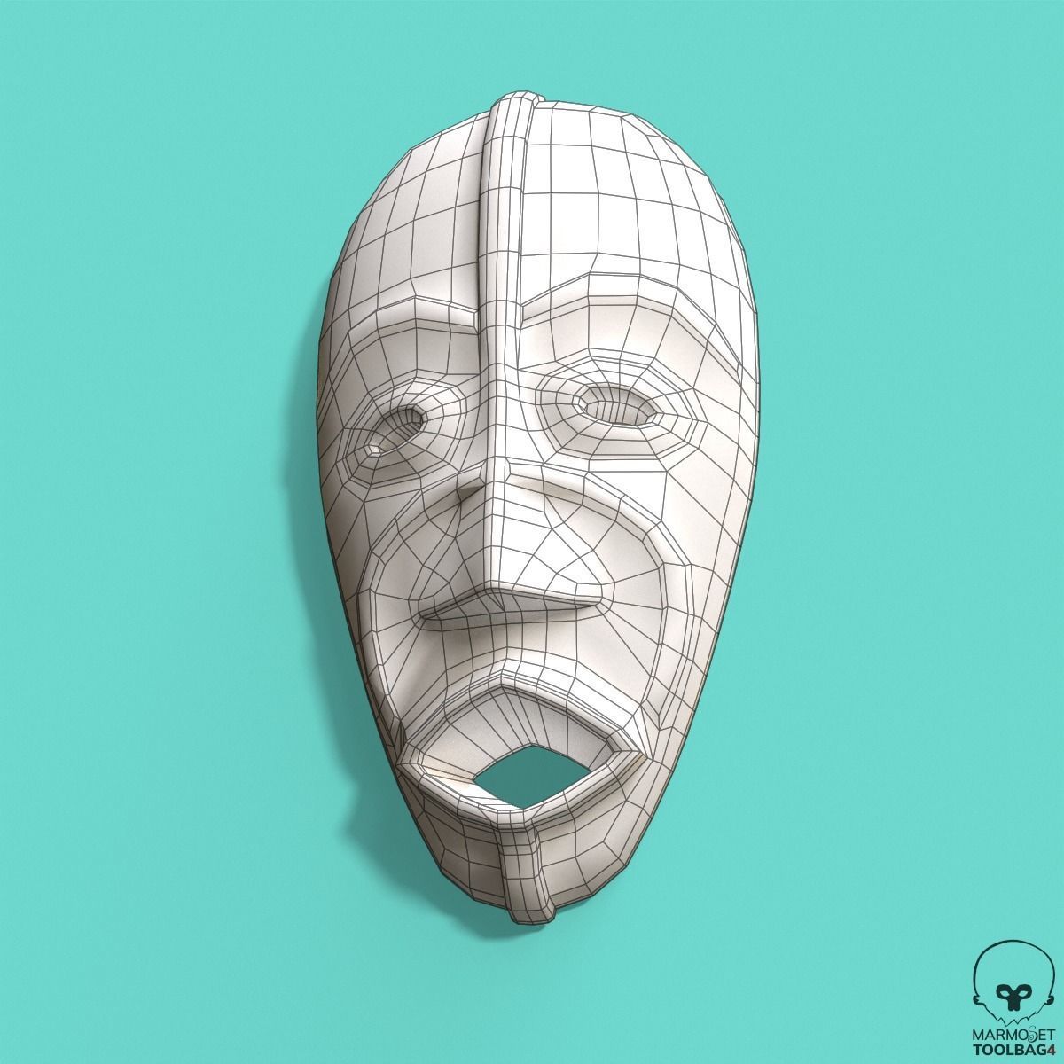 African Mask Pbr  Low-poly 3D model_4
