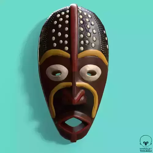 African Mask Pbr  Low-poly 3D model