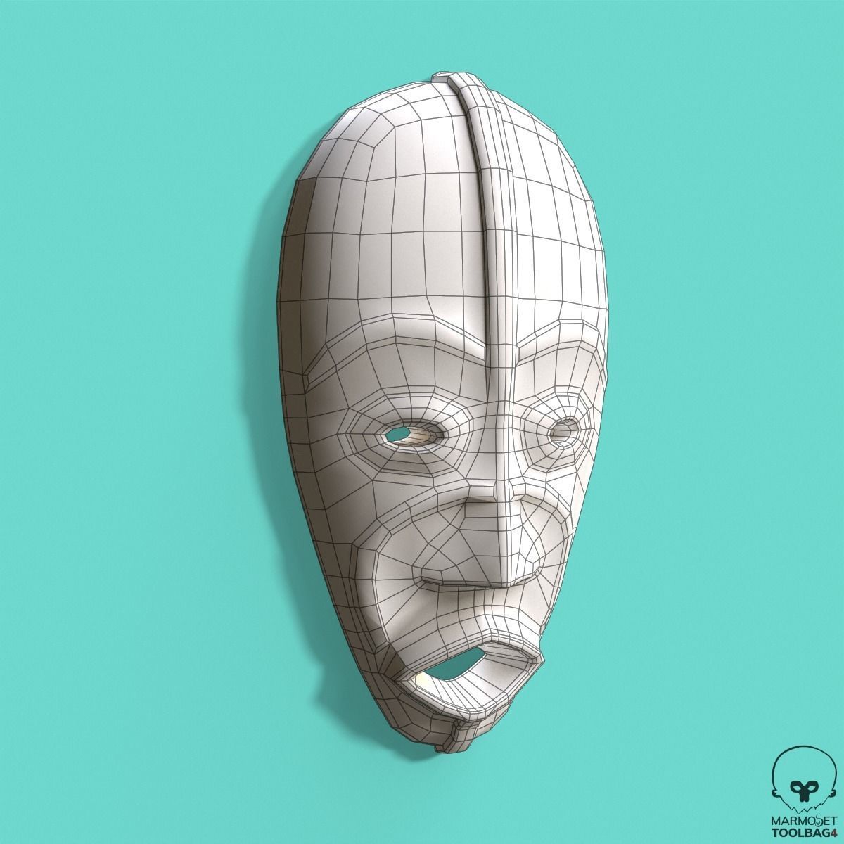 African Mask Pbr  Low-poly 3D model_2