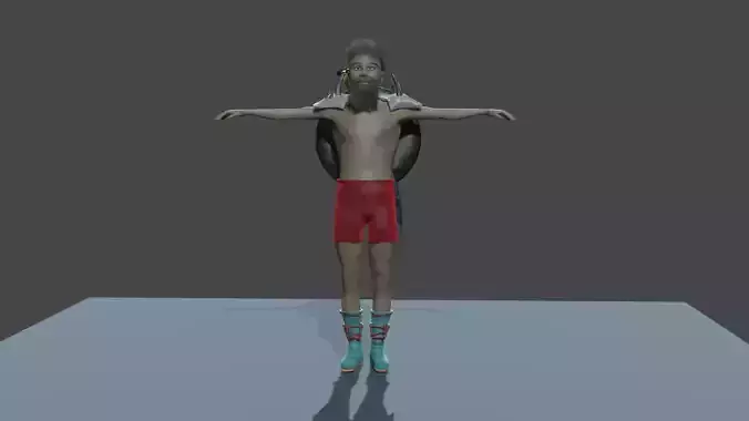 Dark Warrior Advanced Character Rigged In Blender Low-poly 3D model