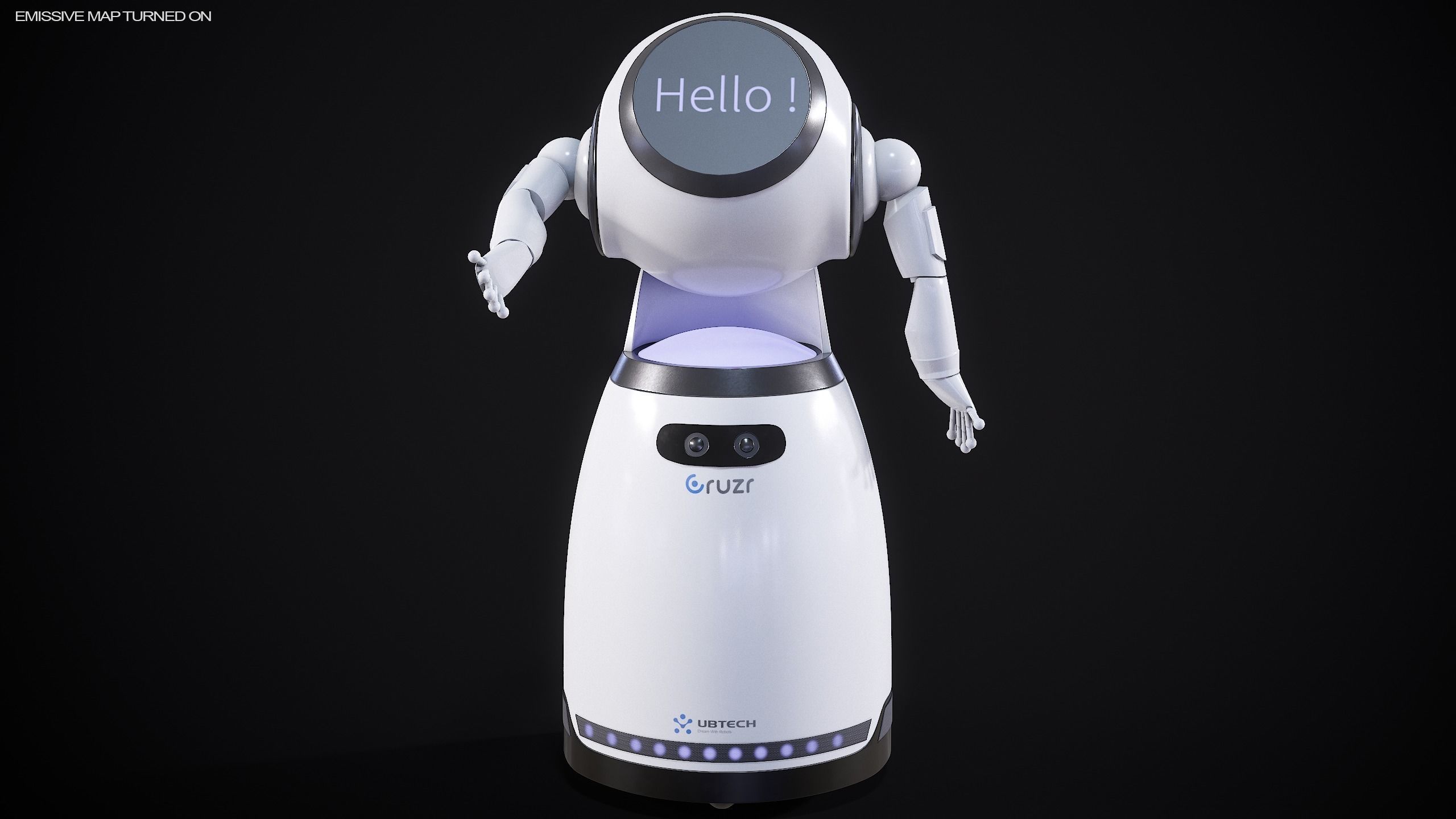 Robot Cruzr Gameready PBR Low-poly 3D model_10