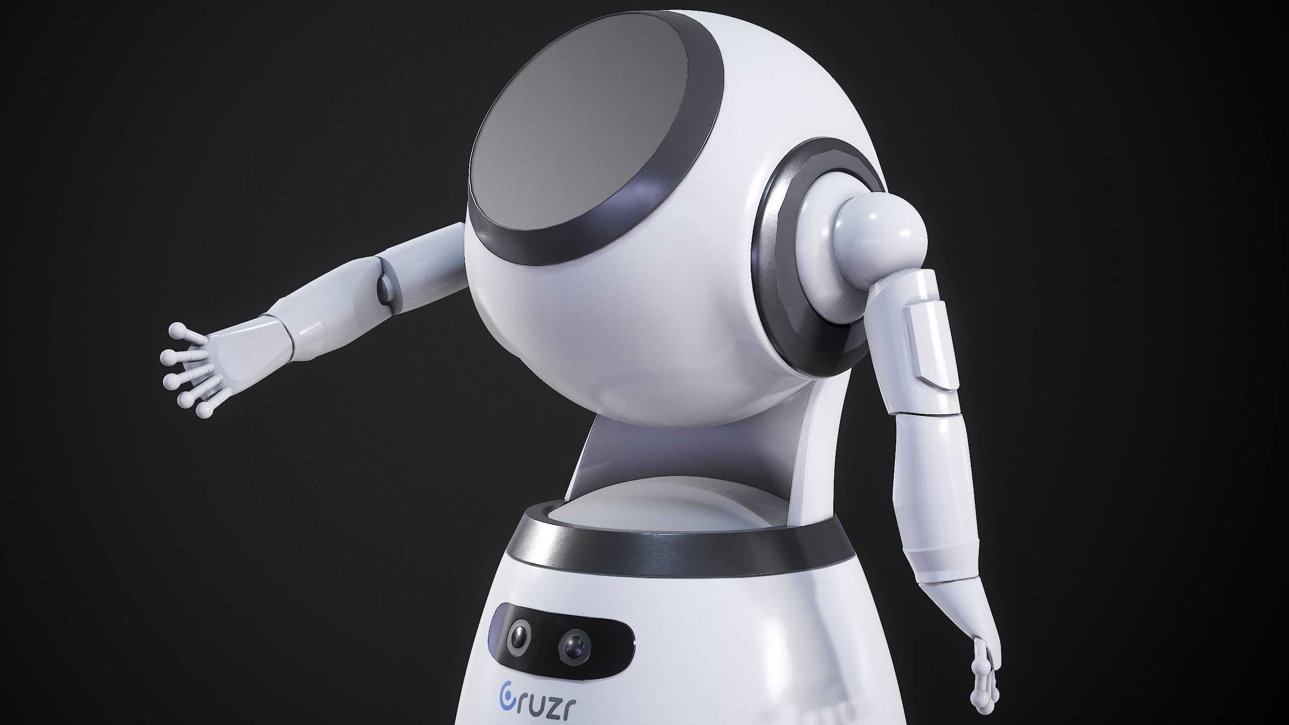 Robot Cruzr Gameready PBR Low-poly 3D model_13