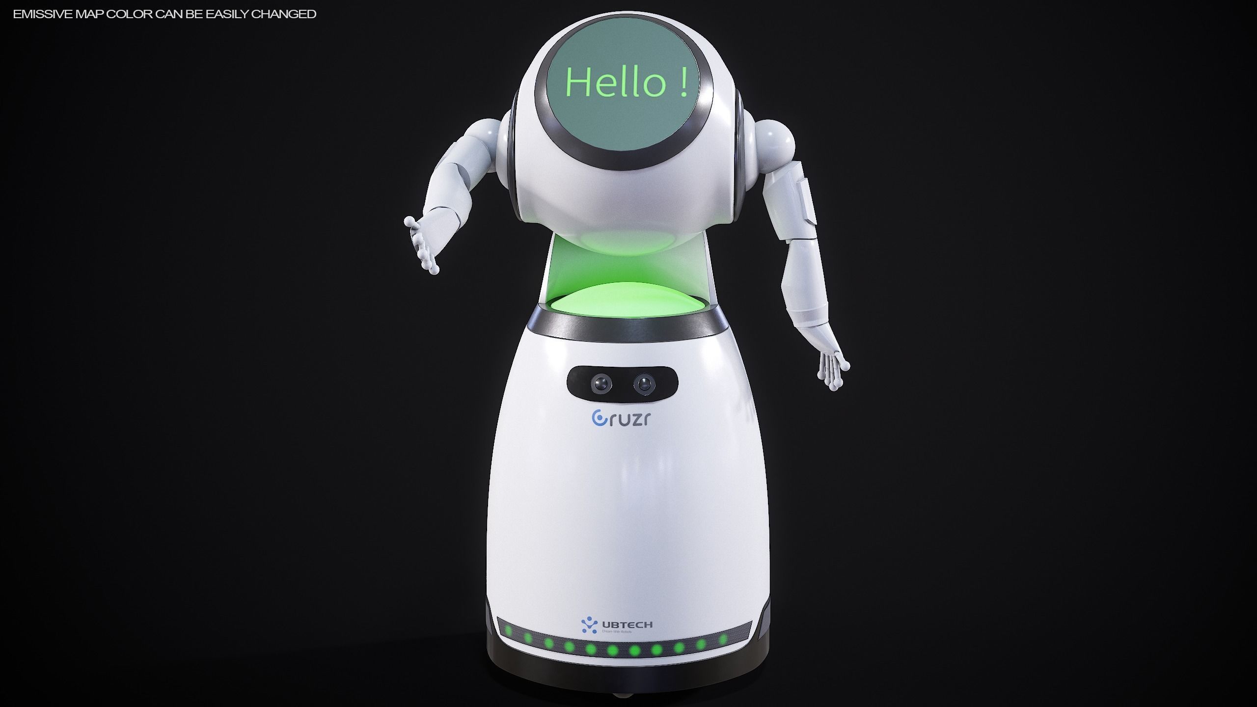 Robot Cruzr Gameready PBR Low-poly 3D model_11