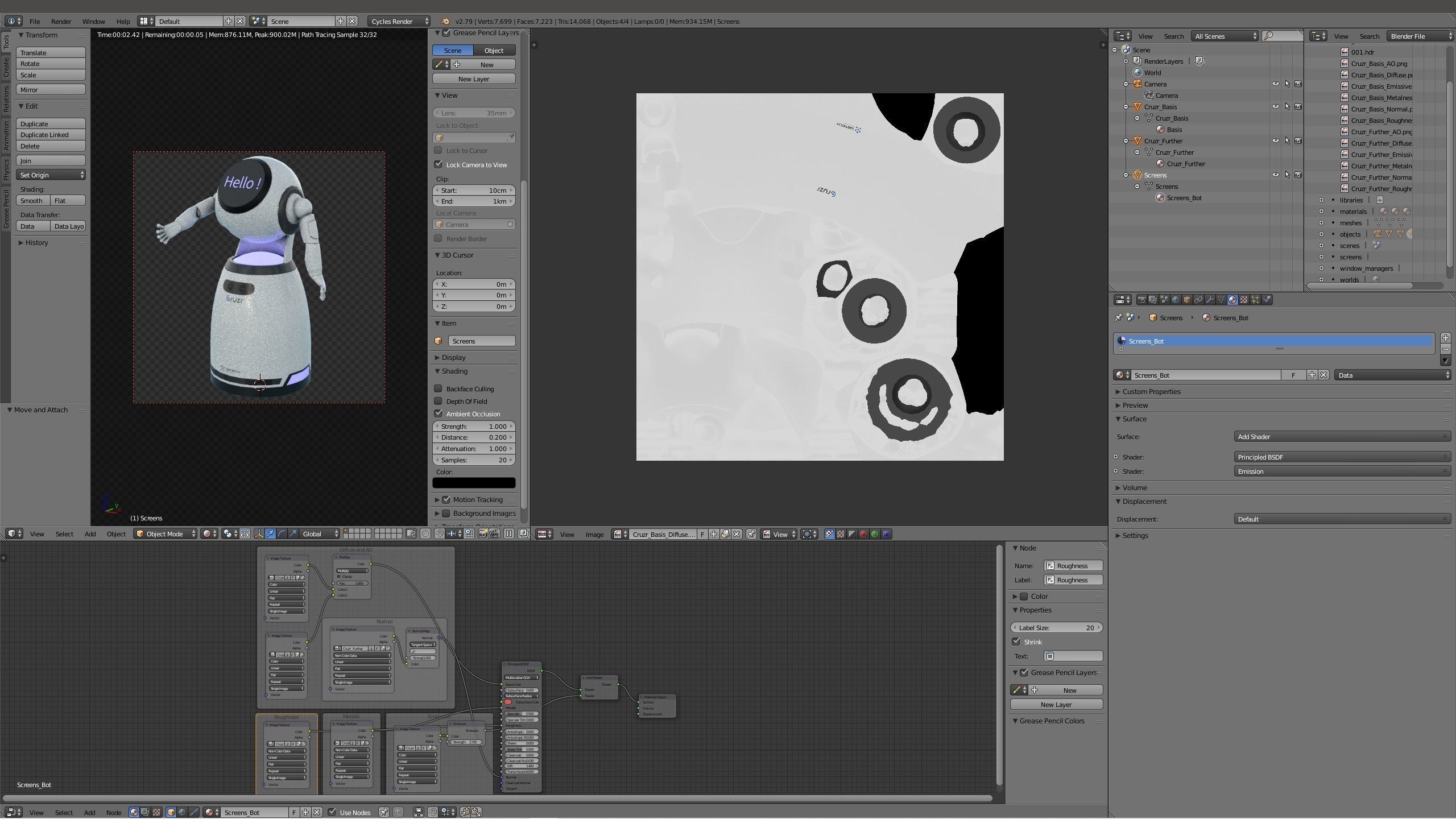 Robot Cruzr Gameready PBR Low-poly 3D model_17