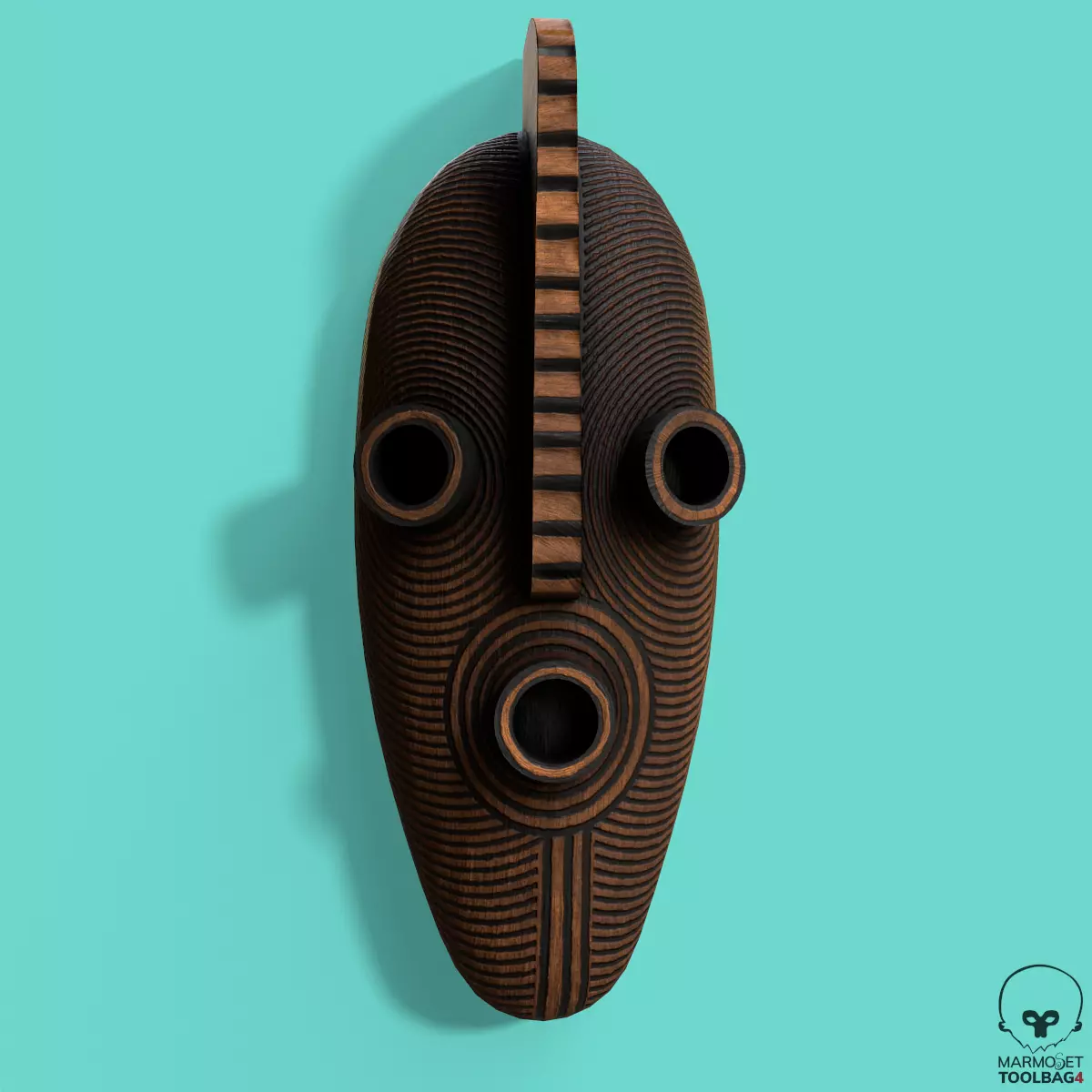 African Mask Pbr 3D model_0