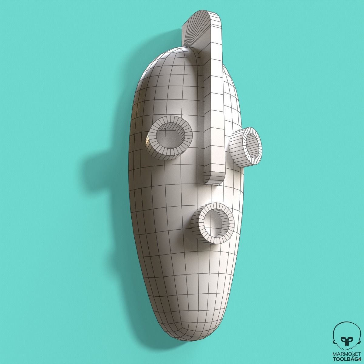 African Mask Pbr 3D model_4