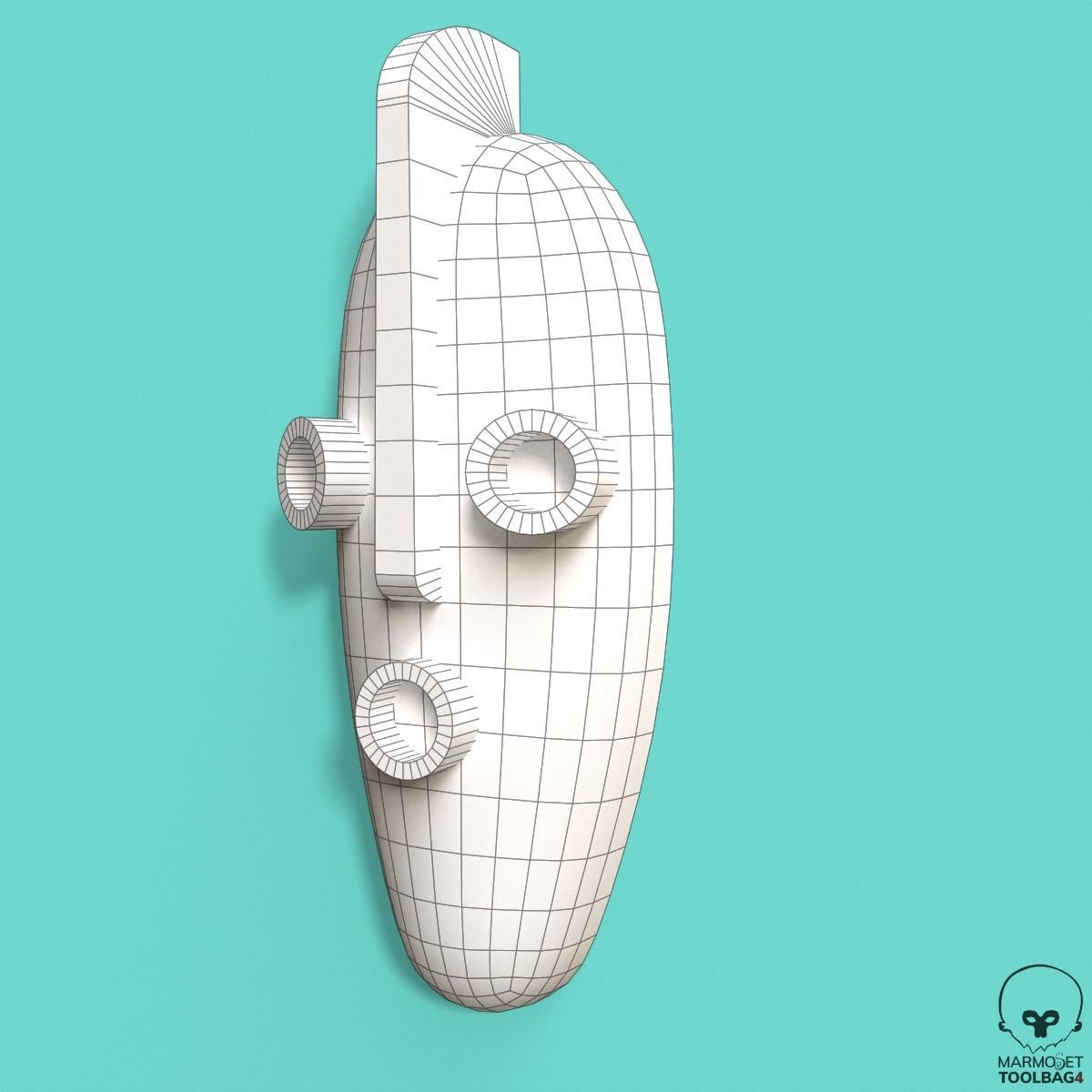 African Mask Pbr 3D model_2