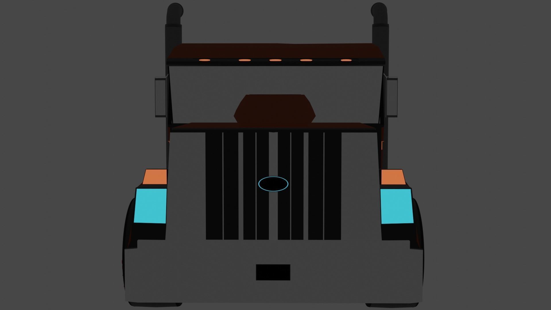 Semi Truck 3D model_5