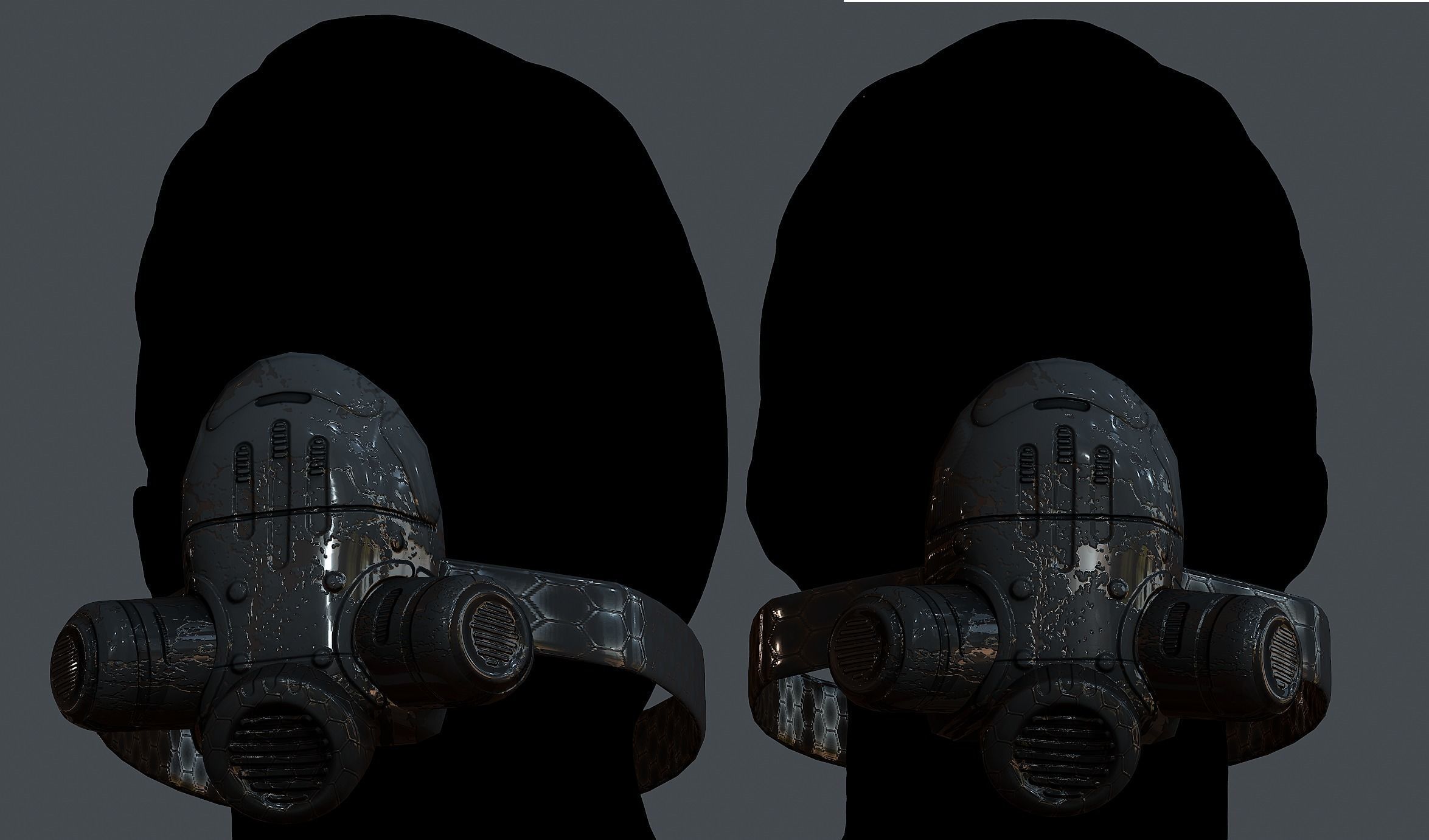 Gas mask helmet 3d model scifi Low-poly  Low-poly 3D model_1